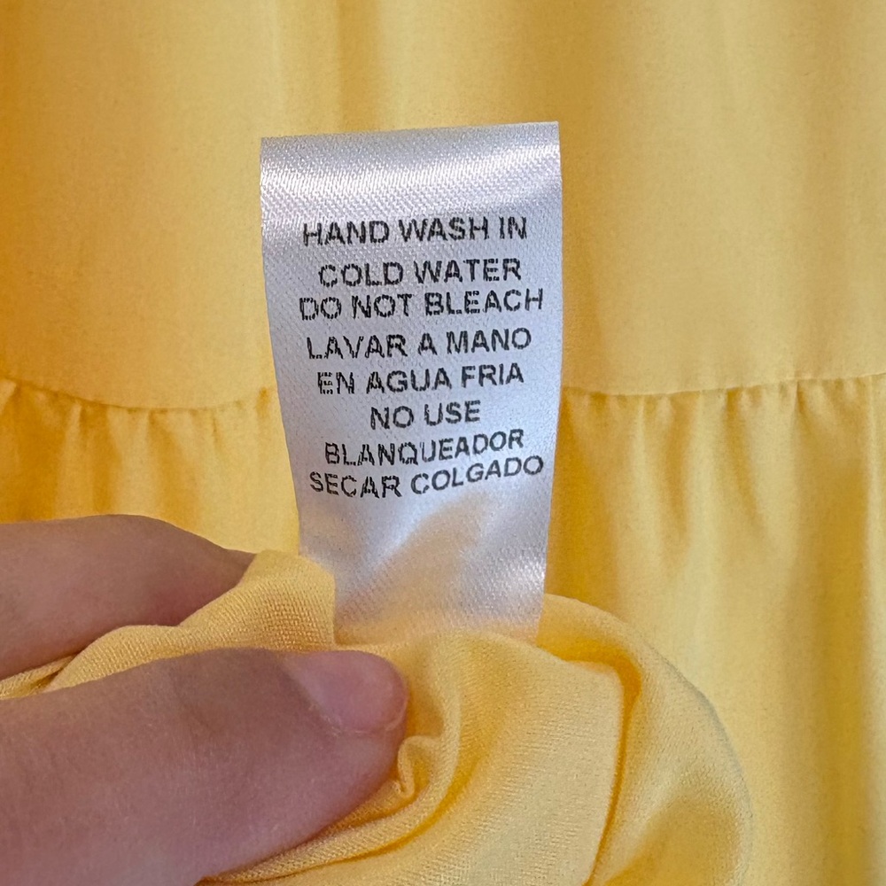NWOT Entro Sunny Yellow Tiered Dress - Picture 4 of 4
